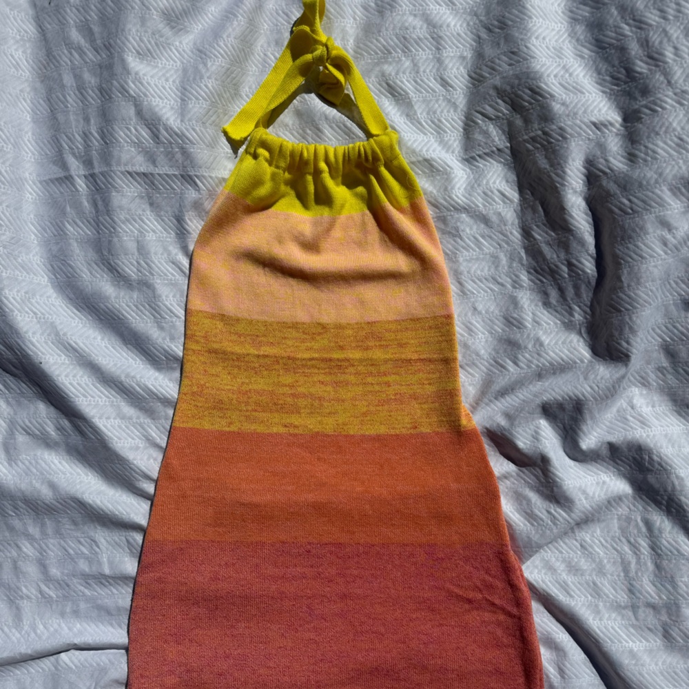 Colorful Halter Backless Dress Mini